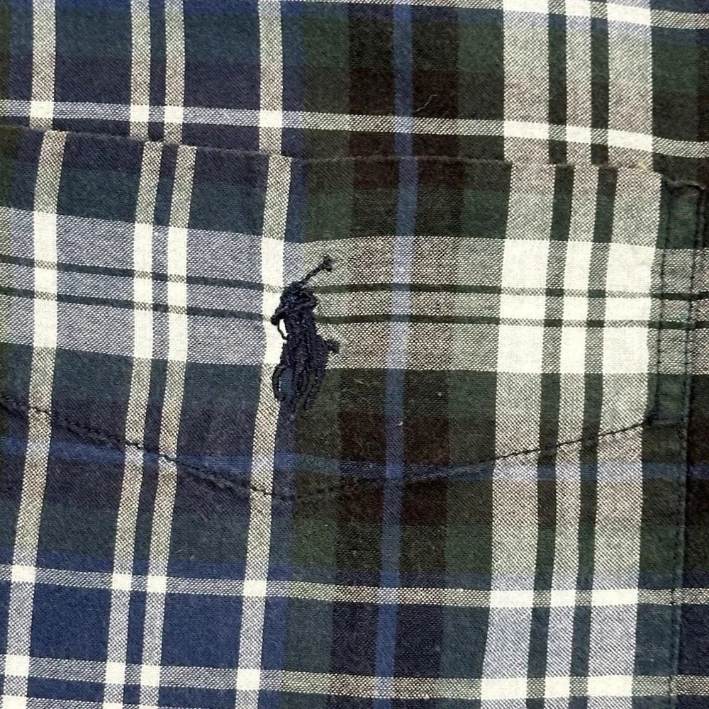 Vintage Ralph Lauren Marlowe Plaid‎ Button Down Shirt Mens Medium Cotton NOTE